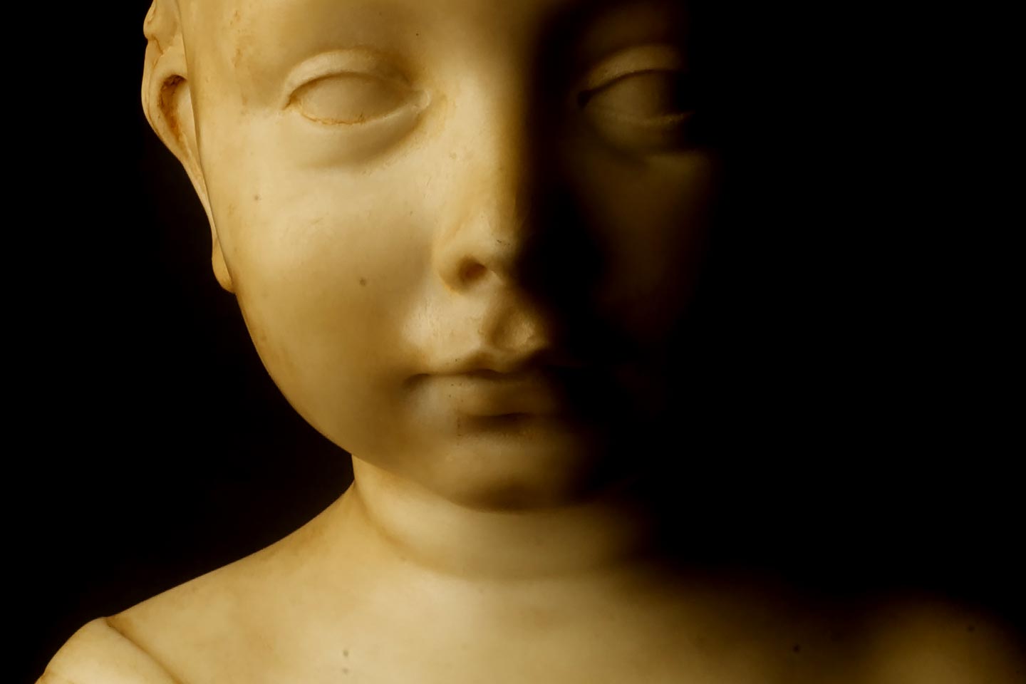 Bust of a Child from Private Collection, Neoclassical Art, 18th Century